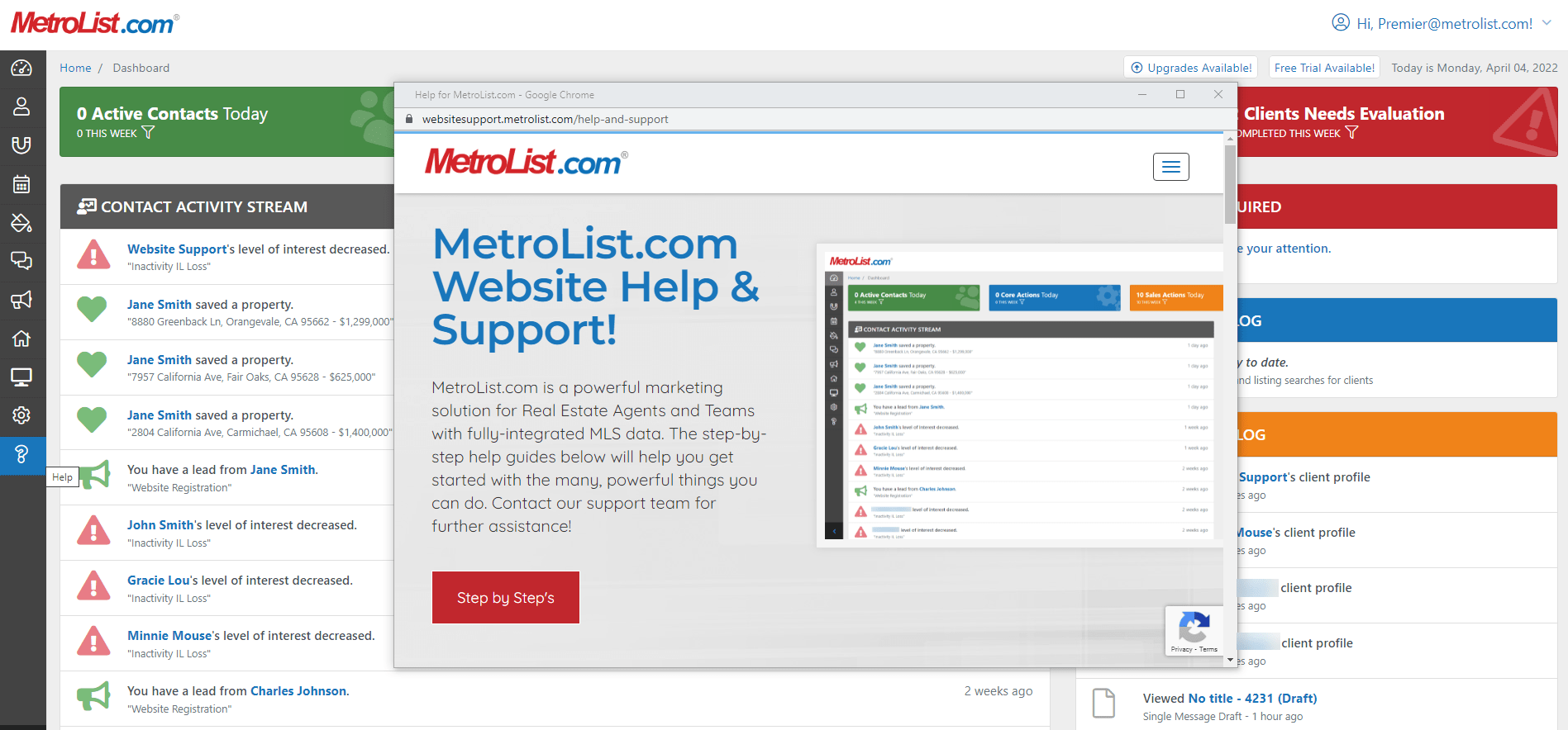 Help for Help Tab Overview